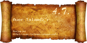 Auer Talamér névjegykártya